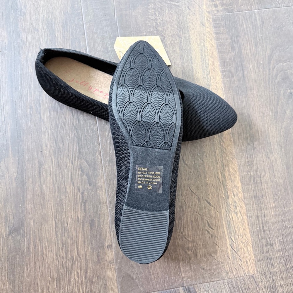 Jelly pop Sustainable Denali Black Knitted Flats | Size: 9 - Picture 5 of 5